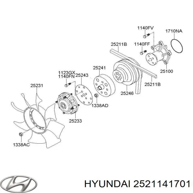 2521141701 Hyundai/Kia ремень генератора