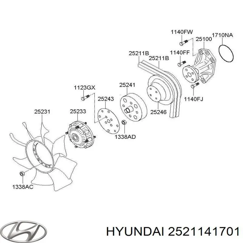 Клиновый ремень Hyundai/Kia 2521141711 цена, от 1.72 USD