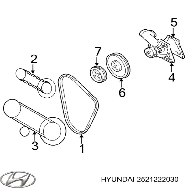 Ремень кондиционера Hyundai/Kia 2521222030