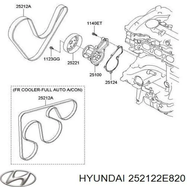 252122E820 Hyundai/Kia correia dos conjuntos de transmissão