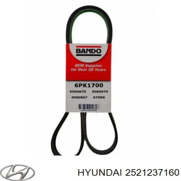 Ремень генератора 2521237160 Hyundai/Kia