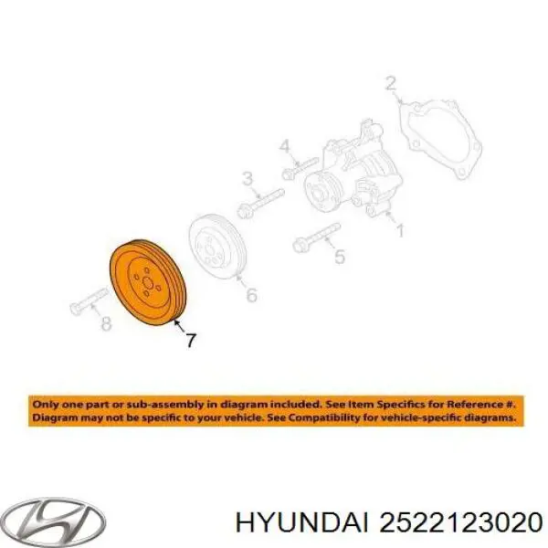 Купить 2522123020 Hyundai/Kia Шкив помпы