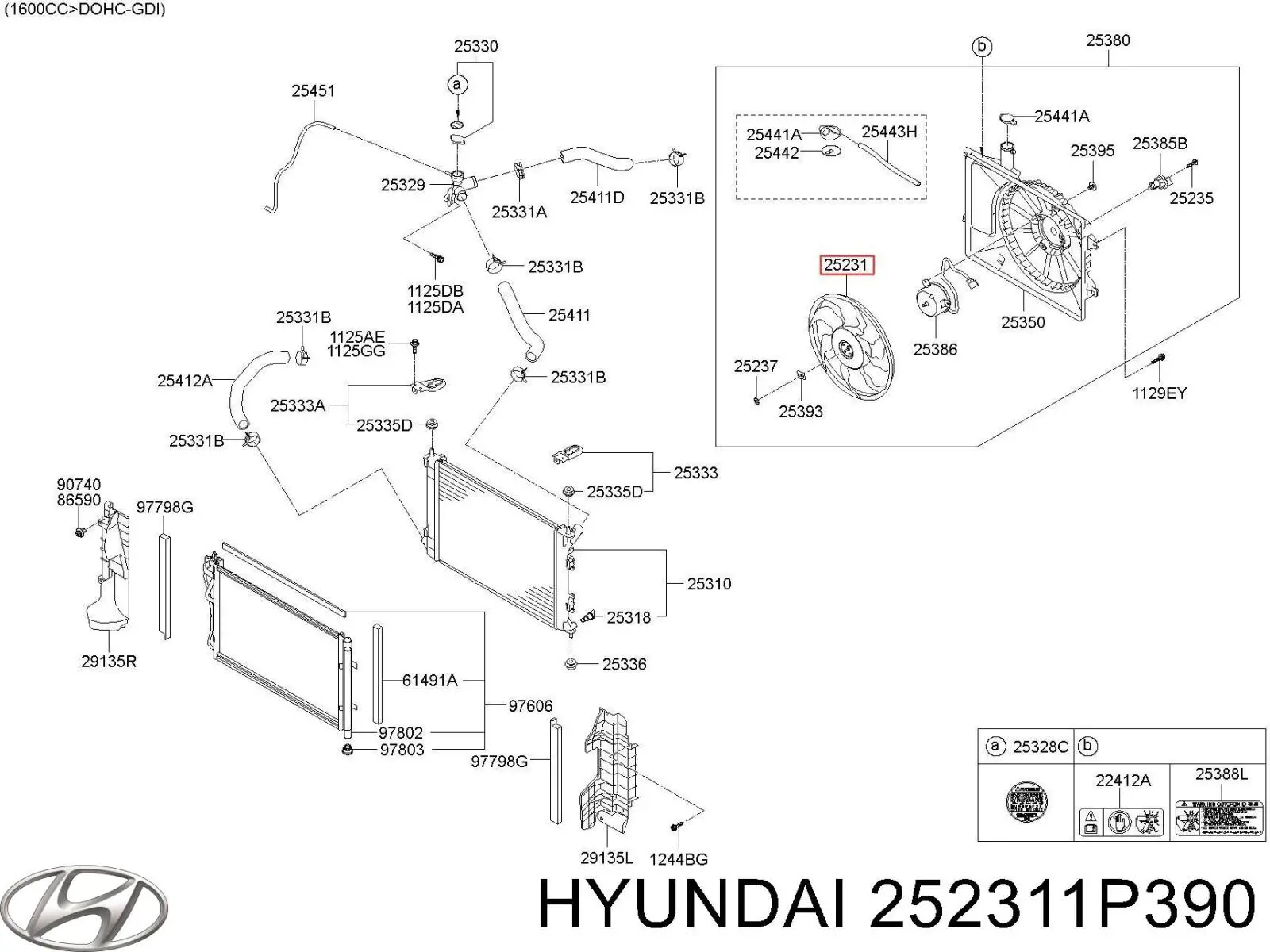 Вентилятор/крыльчатка радиатора охлаждения Hyundai/Kia 252311P390 цена, от 16.72 USD