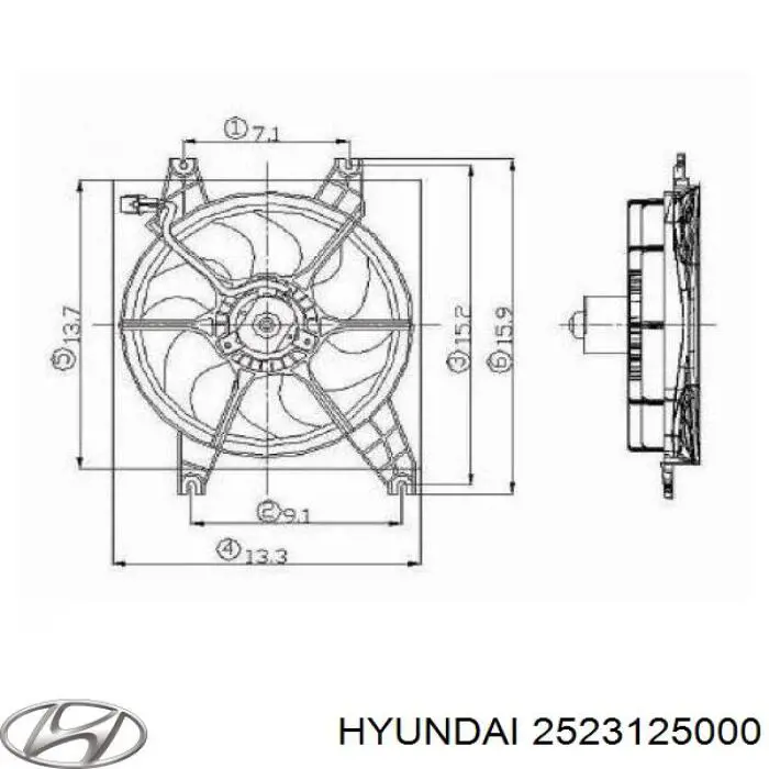 Вентилятор (крыльчатка) радиатора охлаждения на Hyundai Accent LC