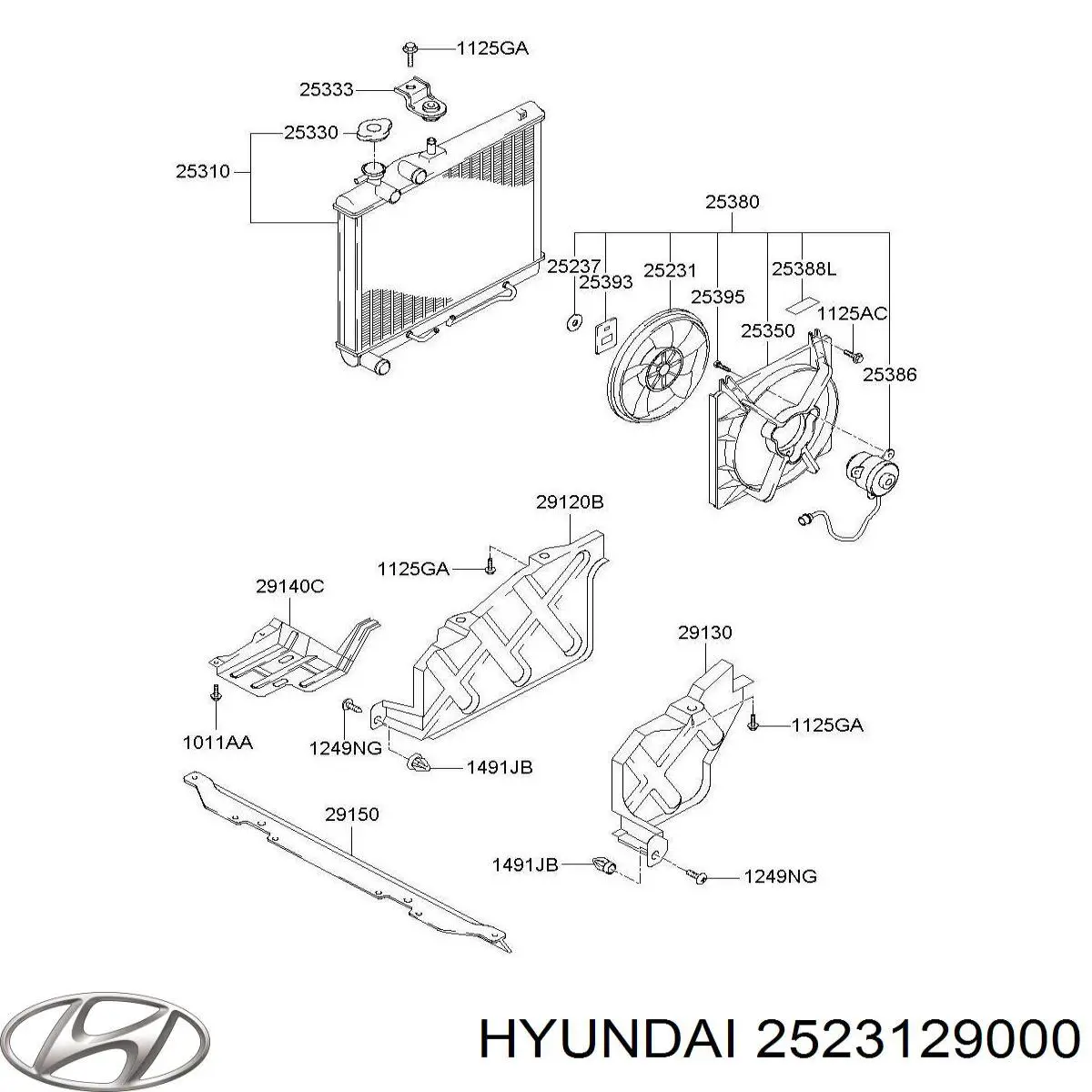 Крыльчатка радиатора охлаждения 2523129000 Hyundai/Kia