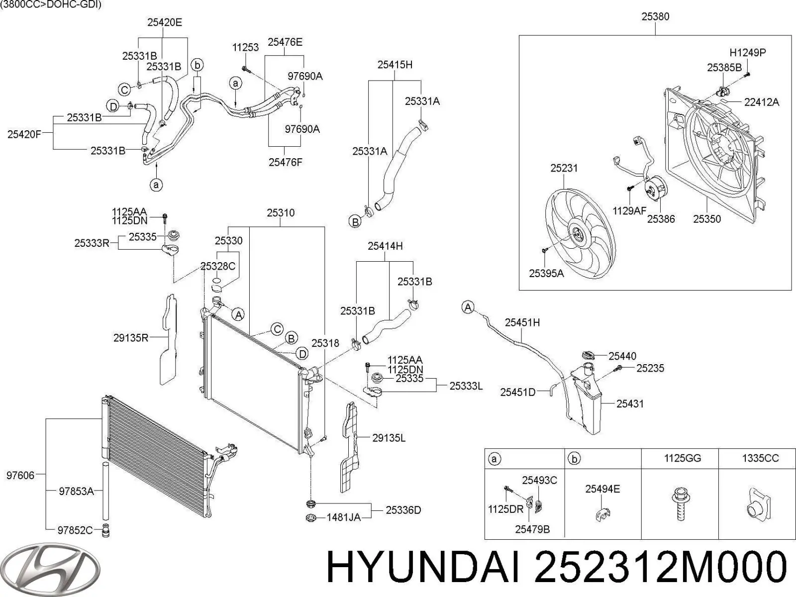 Вентилятор/крыльчатка радиатора охлаждения Hyundai/Kia 252312M000 цена, от 28.33 USD