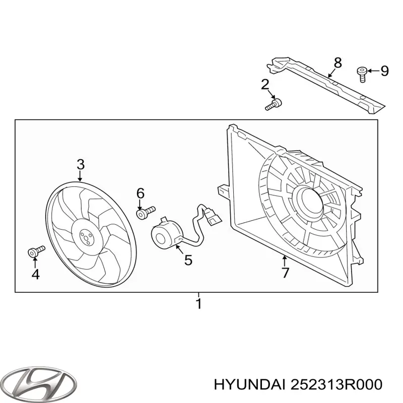 Крыльчатка радиатора охлаждения 252313R000 Hyundai/Kia
