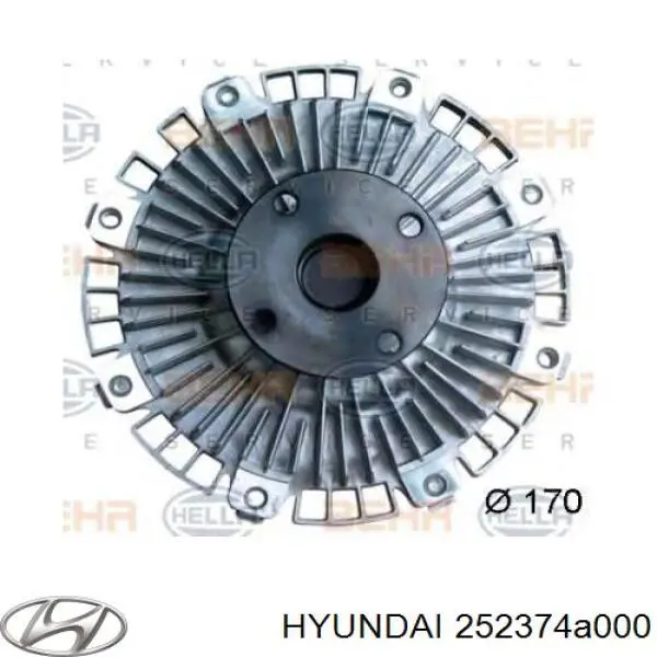 Вискомуфта (вязкостная муфта) вентилятора охлаждения Hyundai/Kia 252374A000