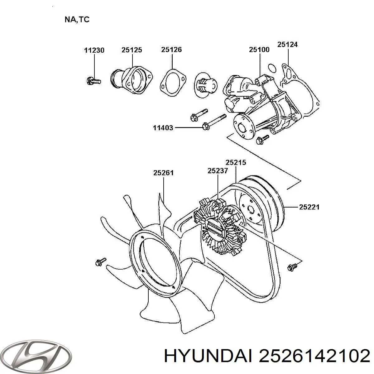Вентилятор/крыльчатка радиатора охлаждения Hyundai/Kia 2526142102 цена, от 39.50 USD