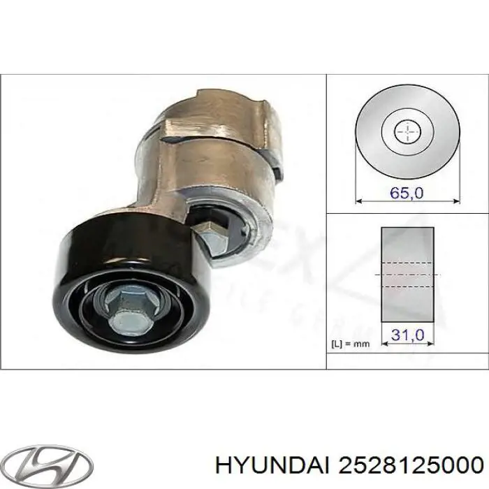 Натяжитель приводного ремня 2528125000 Hyundai/Kia