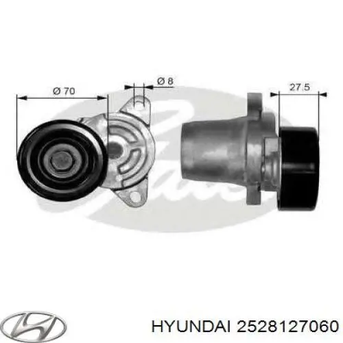 Натяжитель приводного ремня 2528127060 Hyundai/Kia