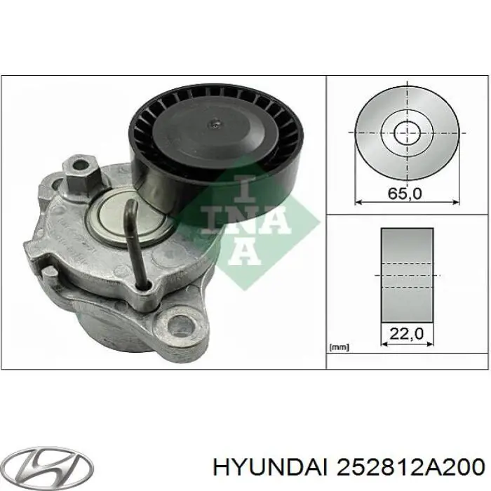 Роликовий модуль натяжителя ремня Hyundai/Kia 252812A200 цена, от 31.67 USD