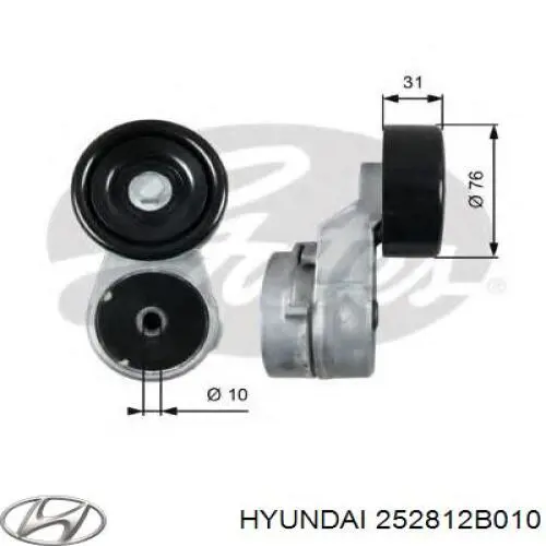 Натяжитель приводного ремня 252812B010 Hyundai/Kia
