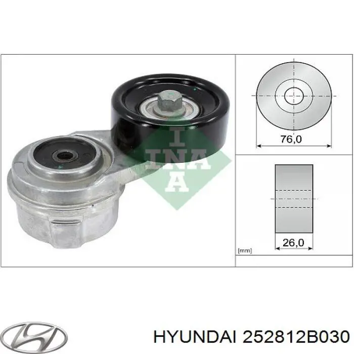 252812B030 Hyundai/Kia Reguladora de tensão da correia de transmissão