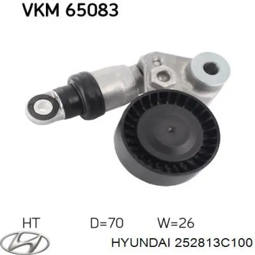 252813C100 Hyundai/Kia Натяжитель клинового ремня