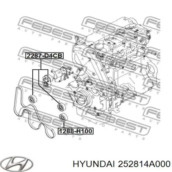 Натяжитель приводного ремня 252814A000 Hyundai/Kia