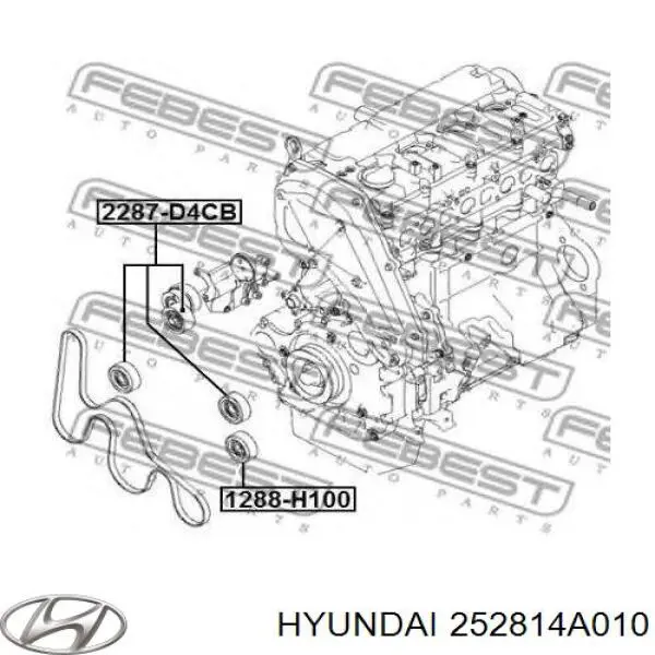 Роликовий модуль натяжителя ремня Hyundai/Kia 252814A010 цена, от 51.50 USD