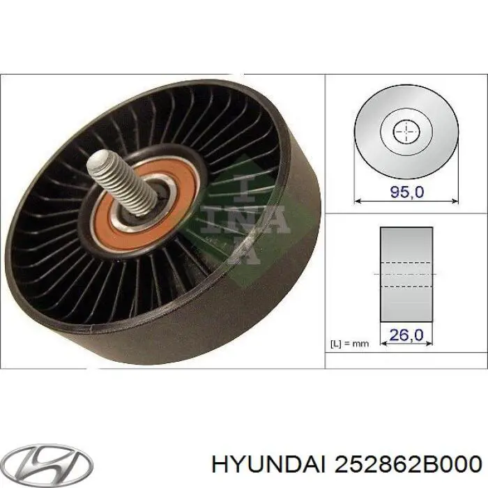 Купить 252862B000 Hyundai/Kia Паразитный ролик