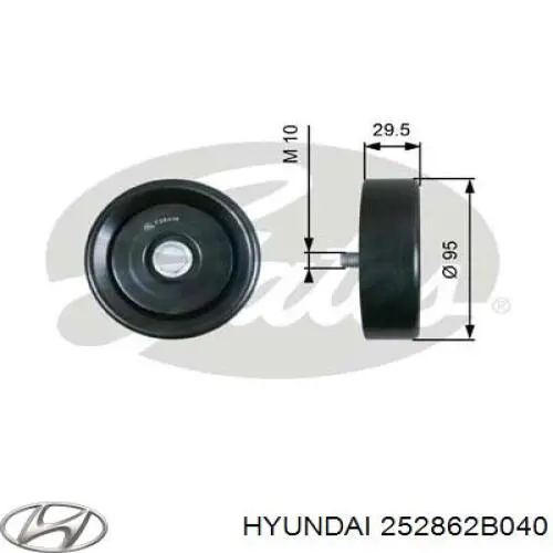 252862B040 Hyundai/Kia паразитный ролик