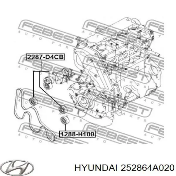 252864A020 Hyundai/Kia Ролик приводного ремня, паразитный