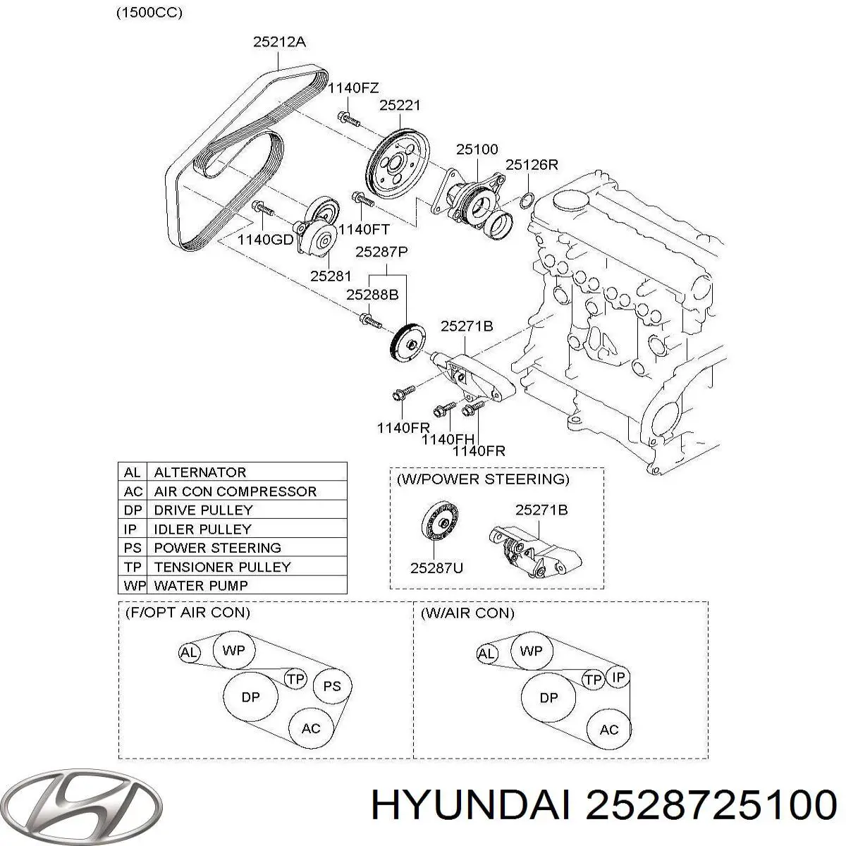 Паразитный ролик 2528725100 Hyundai/Kia