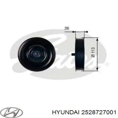 Паразитный ролик 2528727001 Hyundai/Kia