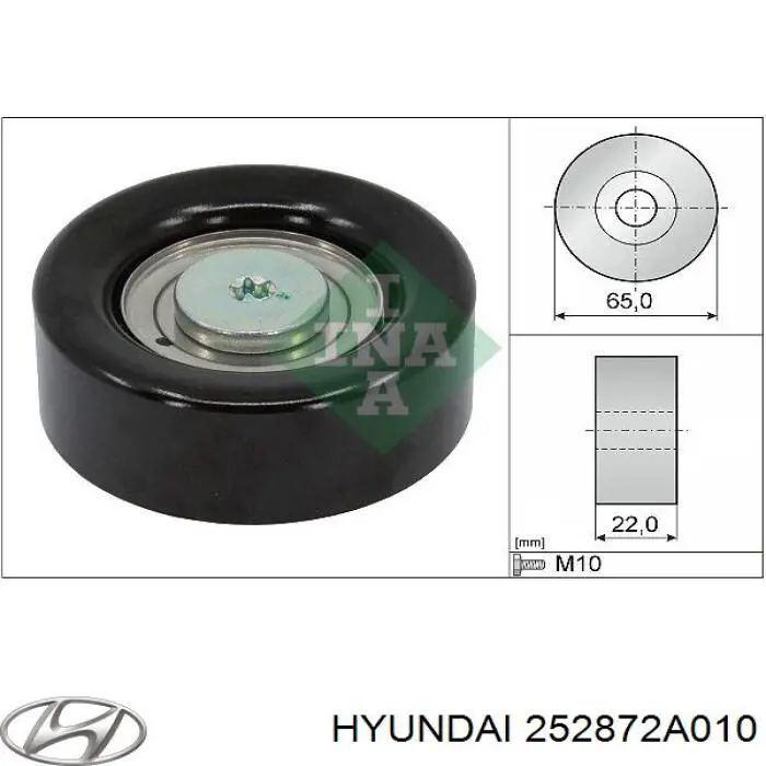 Паразитный ролик приводного ремня Hyundai/Kia 252872A010 цена, от 19.69 USD