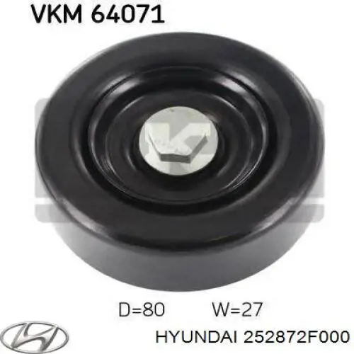 Обводной ролик ремня ГРМ Hyundai/Kia 252872F000 цена, от 13.98 USD