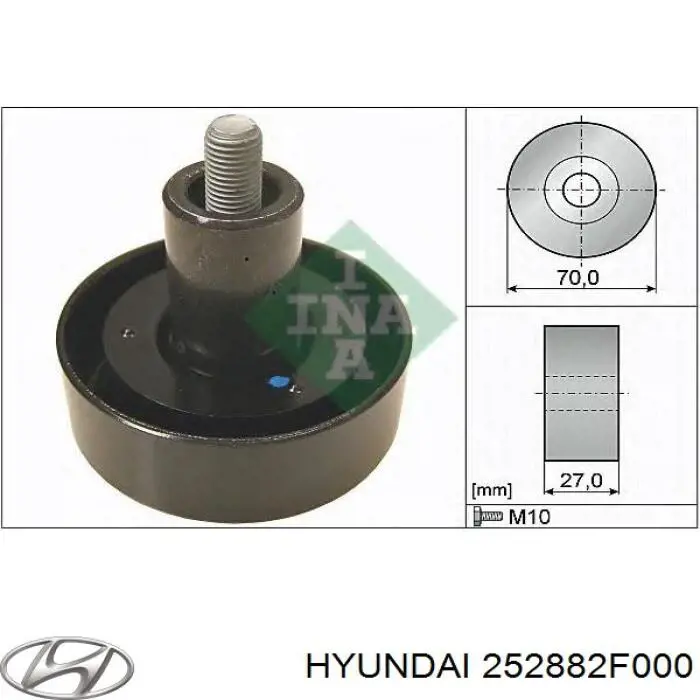 Паразитный ролик приводного ремня Hyundai/Kia 252882F000 цена, от 13.49 USD