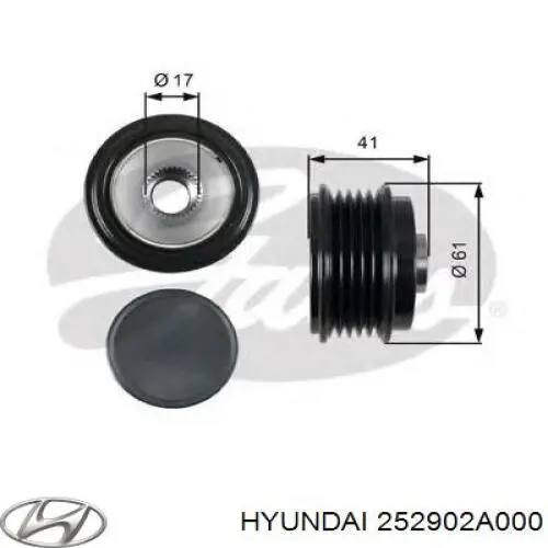 Инерционный шкив Hyundai/Kia 252902A000 цена, от 102.34 USD