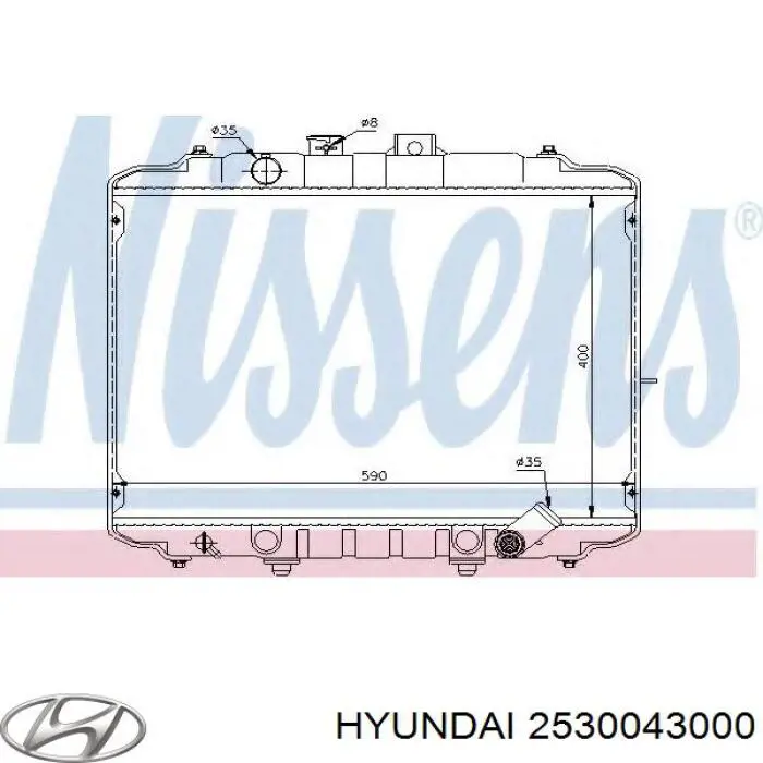 Радиатор охлаждения двигателя Hyundai/Kia 2530043000 цена, от 105.98 USD