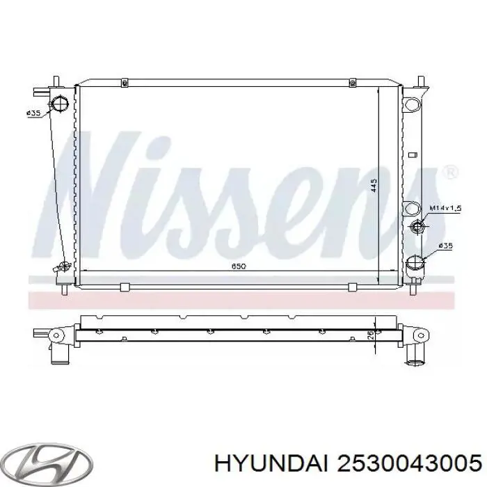 Радиатор охлаждения двигателя Hyundai/Kia 2530043005 цена, от 104.70 USD