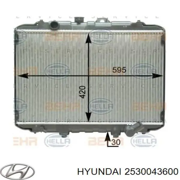 Радиатор 2530043600 Hyundai/Kia