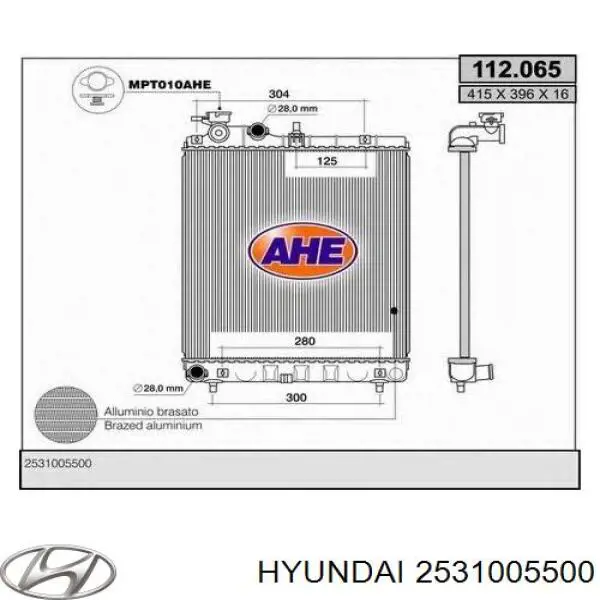 Купить 2531005500 Hyundai/Kia Радиатор водяной