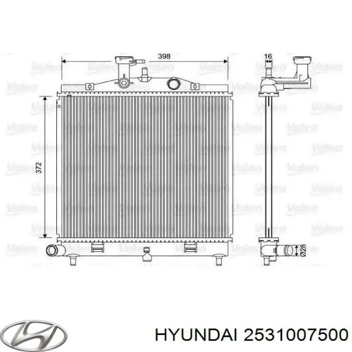 Радиатор 2531007500 Hyundai/Kia