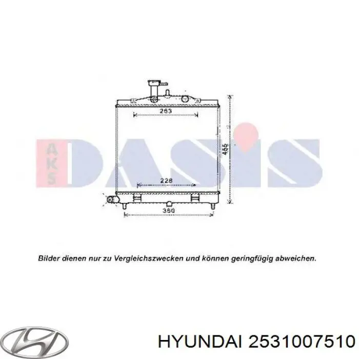 Радиатор 2531007510 Hyundai/Kia