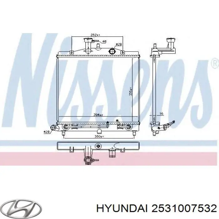 Радиатор 2531007532 Hyundai/Kia