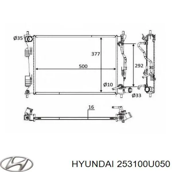 Радиатор 253100U050 Hyundai/Kia