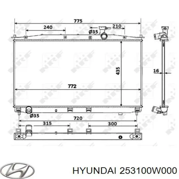 Радиатор 253100W000 Hyundai/Kia