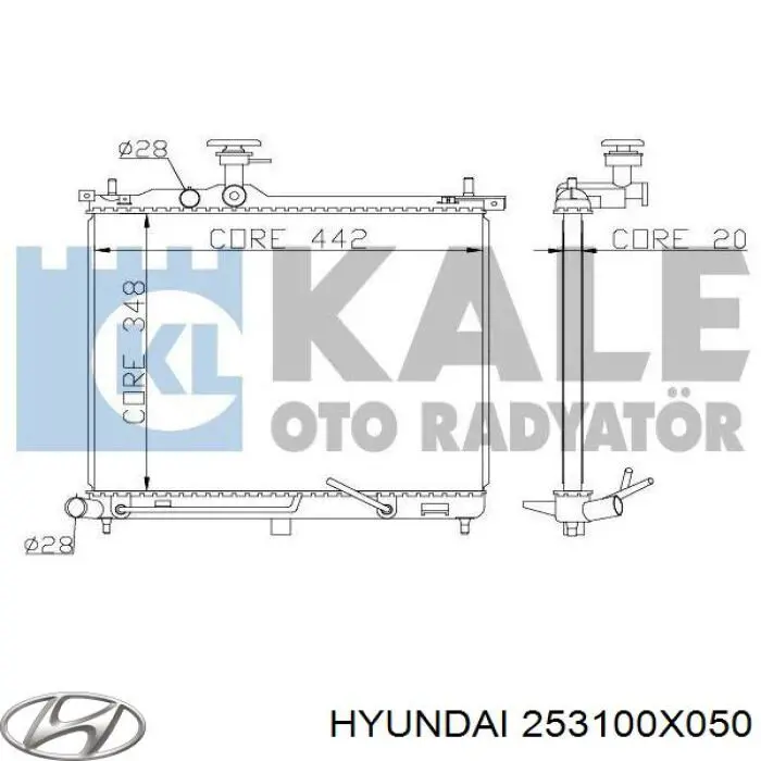 Радиатор 253100X050 Hyundai/Kia