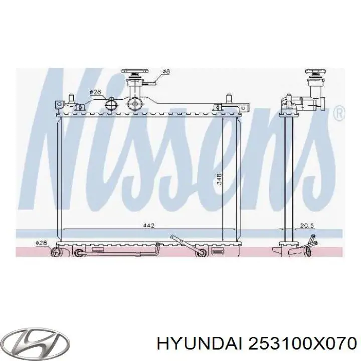Радиатор охлаждения двигателя Hyundai/Kia 253100X070 цена, от 57.01 USD