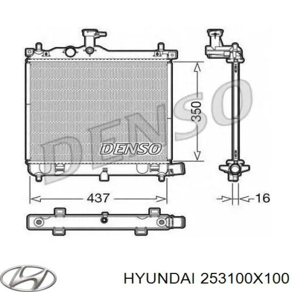 253100X100 Hyundai/Kia радиатор