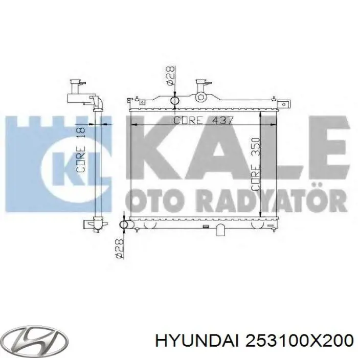 253100X200 Hyundai/Kia radiador de esfriamento de motor