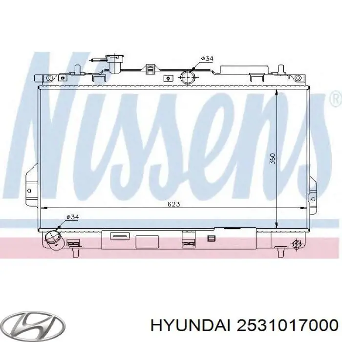 2531017000 Hyundai/Kia радиатор