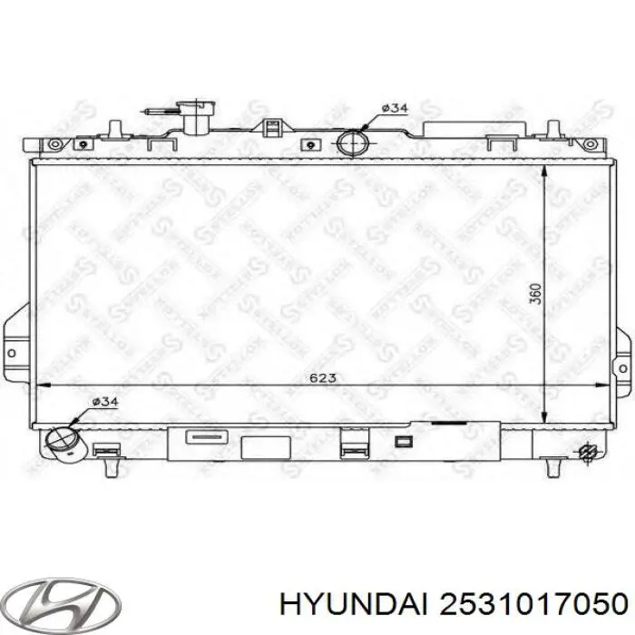 Радиатор охлаждения двигателя Hyundai/Kia 2531017050 цена, от 86.80 USD