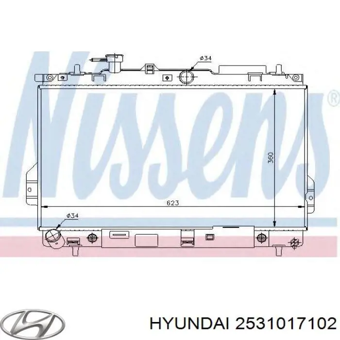 Купить 2531017102 Hyundai/Kia Радиатор водяной