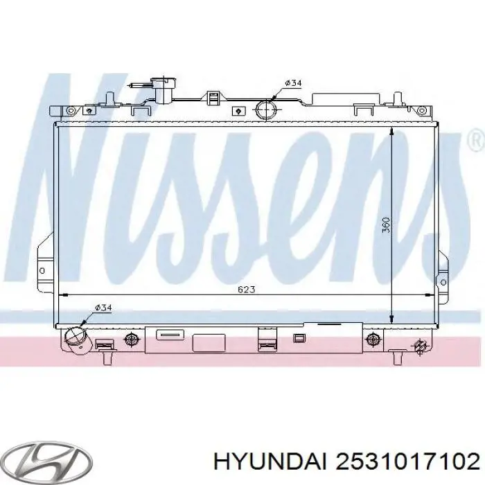 2531017102 Hyundai/Kia Радиатор основной