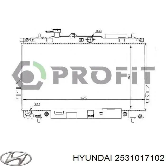 Радиатор охлаждения двигателя Hyundai/Kia 2531017102 цена, от 121.98 USD