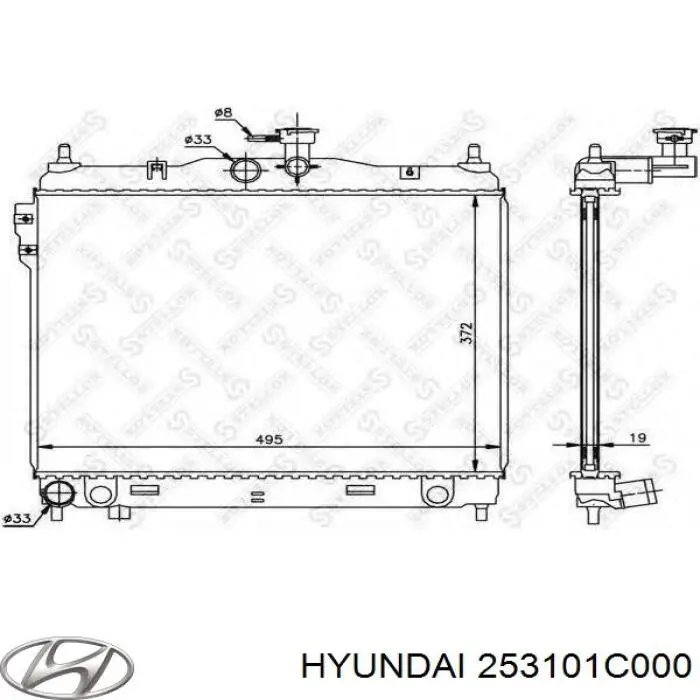 Радиатор охлаждения двигателя Hyundai/Kia 253101C000 цена, от 69.68 USD