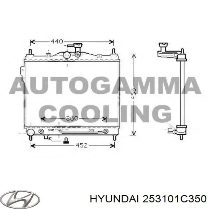 253101C350 Hyundai/Kia radiador de esfriamento de motor